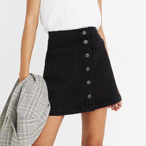 Madewell Dresses & Skirts - Madewell Stretch Denim A-Line Mini Skirt: Patch Pocket Edition - NWT!